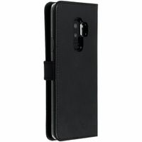 Selencia Étui portefeuille en cuir véritable Samsung Galaxy S9 Plus - Noir