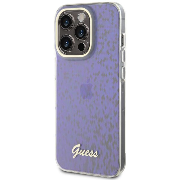 Guess Coque arrière Faceted Mirror iPhone 15 Pro - Bleu