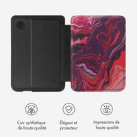 Selencia Étui de liseuse portefeuille Vivid Kobo Clara Colour / Clara BW - Marble Purple