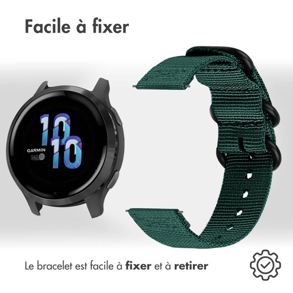 imoshion Bracelet en nylon - Connexion universelle de 22 mm - Vert foncé