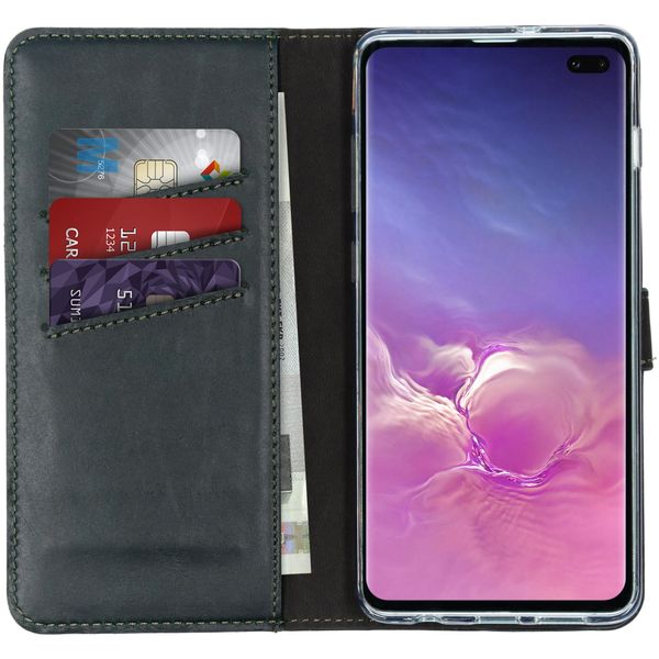 Selencia Étui de téléphone portefeuille en cuir véritable Samsung Galaxy S10 Plus