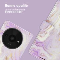 imoshion Étui de télephone portefeuille Design Xiaomi Redmi A3 - Purple Marble