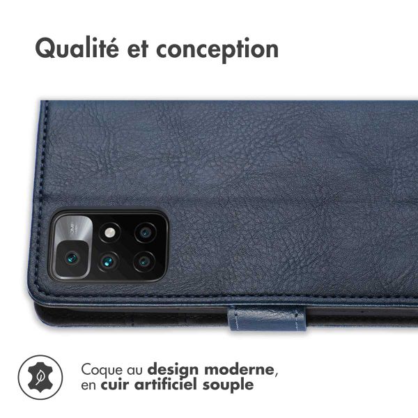 imoshion Étui de téléphone portefeuille Luxe Xiaomi Redmi 10 - Bleu foncé