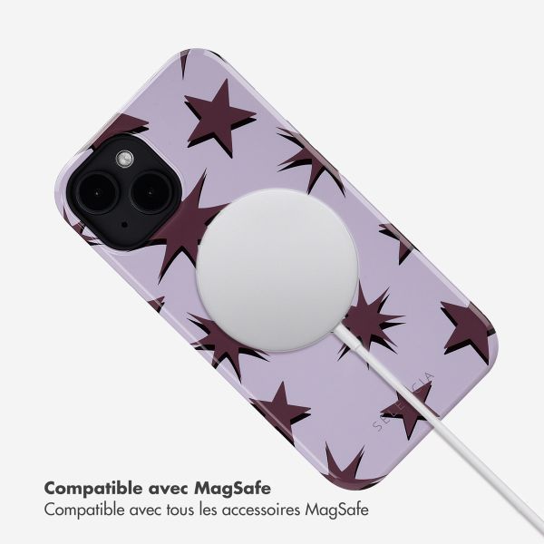 Selencia Coque arrière Vivid Tough avec MagSafe iPhone 14 - Stars Plum Lilac