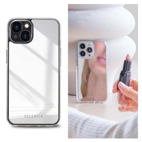 Selencia Coque Mirror iPhone 13 - Coque avec miroir - Argent