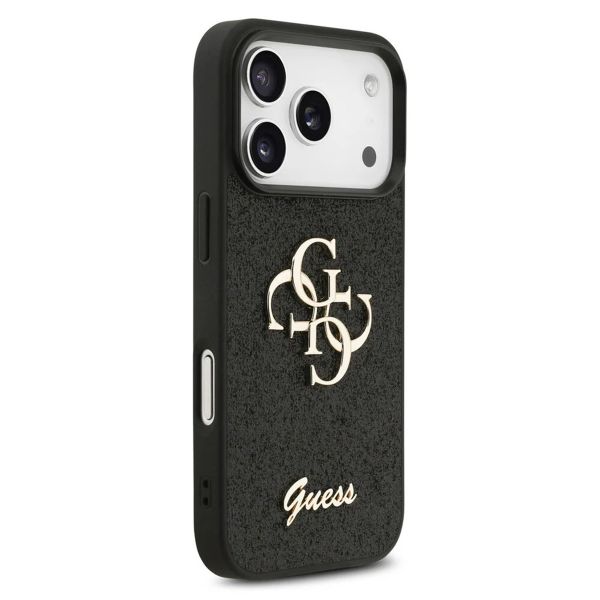 Guess Coque 4G Metal Logo Glitter Apple iPhone 17 Pro Max - Noir