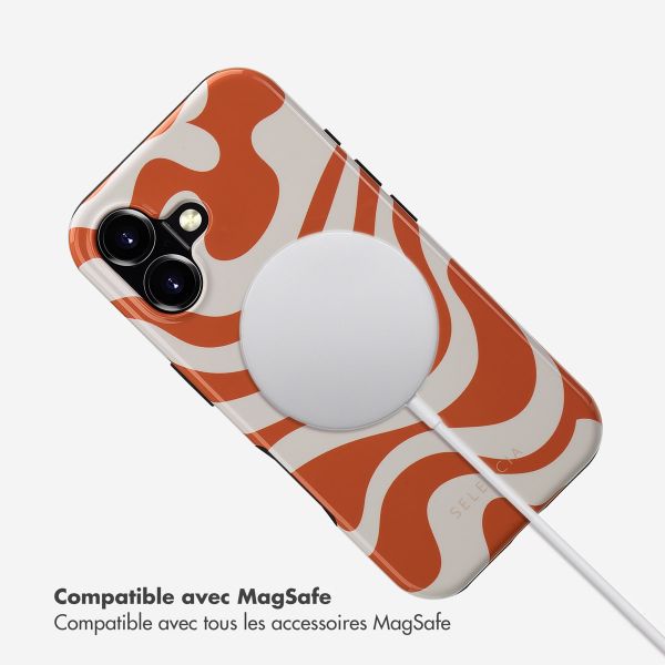 Selencia Coque arrière Vivid Tough avec MagSafe iPhone 16 - Dream Swirl Orange