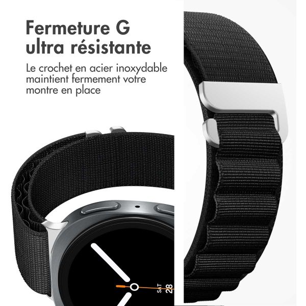 imoshion Bracelet en nylon Alpine Samsung Galaxy Watch 8 (40/44mm) / Classic (46mm) - Noir