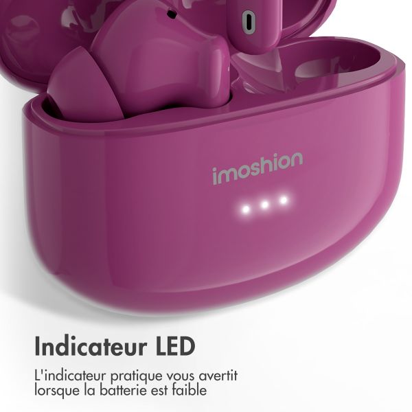 imoshion ﻿Écouteurs Aura Pro - Écouteurs sans fil - Écouteurs sans fil Bluetooth - Avec fonction de réduction du bruit ANC - Bordeaux