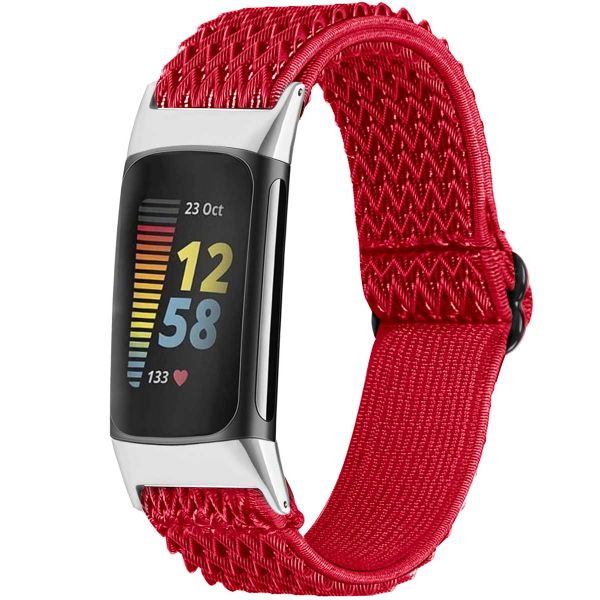 imoshion Bracelet élastique en nylon le Fitbit Charge 5 / Charge 6 - Rouge