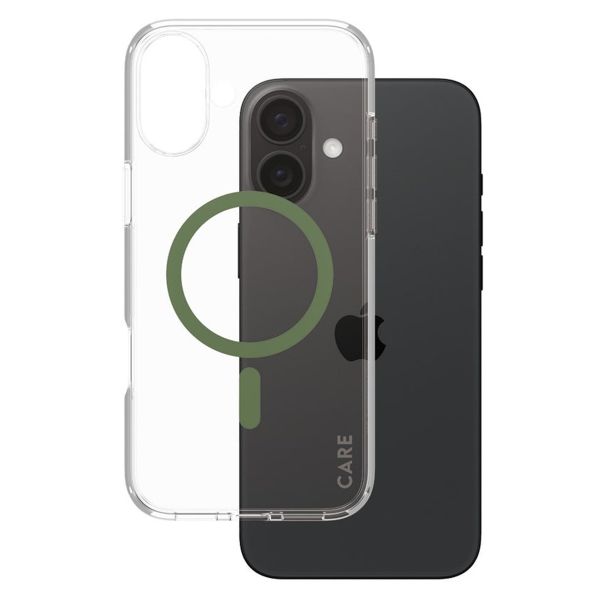 CARE by PanzerGlass Coque Urban Combat MagSafe iPhone 16 Plus - Transparent / Vert