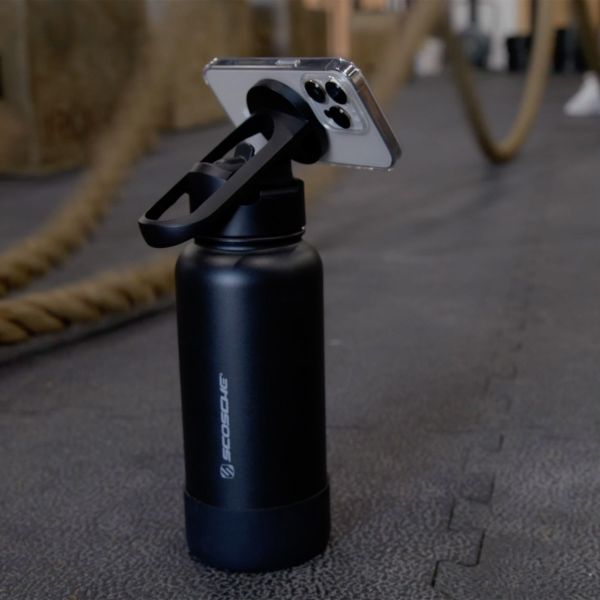 Scosche MagicMount Flask - Support téléphone - Gourde isotherme 946ML - MagSafe - Noir