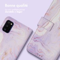 imoshion Étui de télephone portefeuille Design Samsung Galaxy A41 - Purple Marble