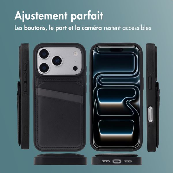 imoshion Coque arrière avec porte-cartes et support Apple iPhone 17 Pro - Noir