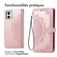 imoshion Etui de téléphone portefeuille Mandala Motorola Moto G73 - Rose Dorée