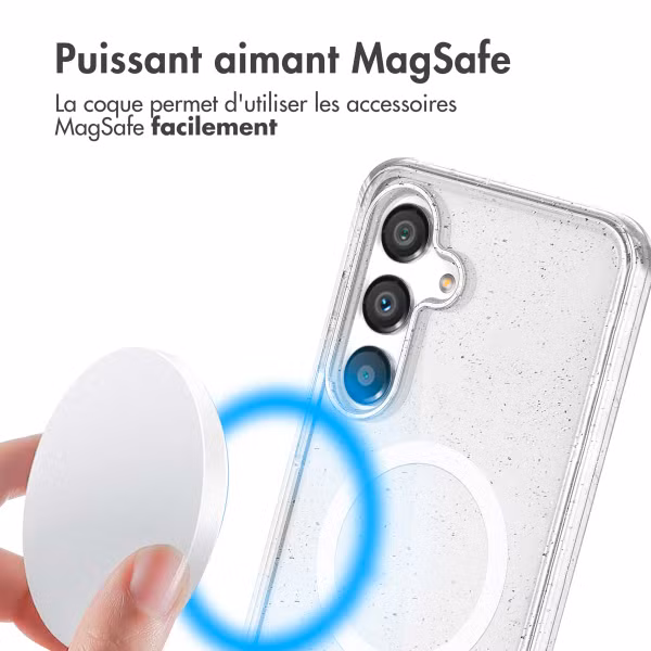 imoshion Coque Pailletée avec MagSafe Samsung Galaxy S25 Plus - Transparent