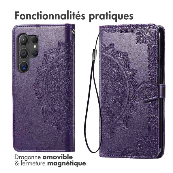 imoshion Etui de téléphone portefeuille Mandala Samsung Galaxy S25 Ultra - Violet