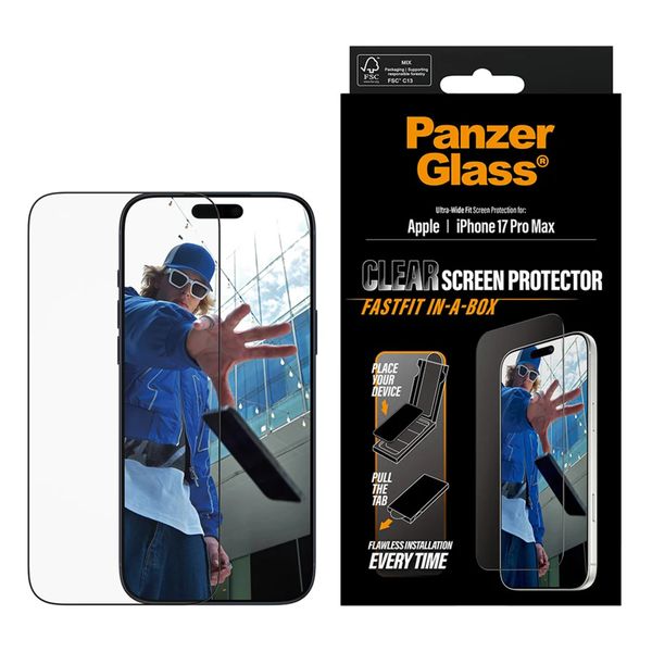 PanzerGlass Ultra Wide Fit FastFit in-a-box Protection d'écran Apple iPhone 17 Pro Max
