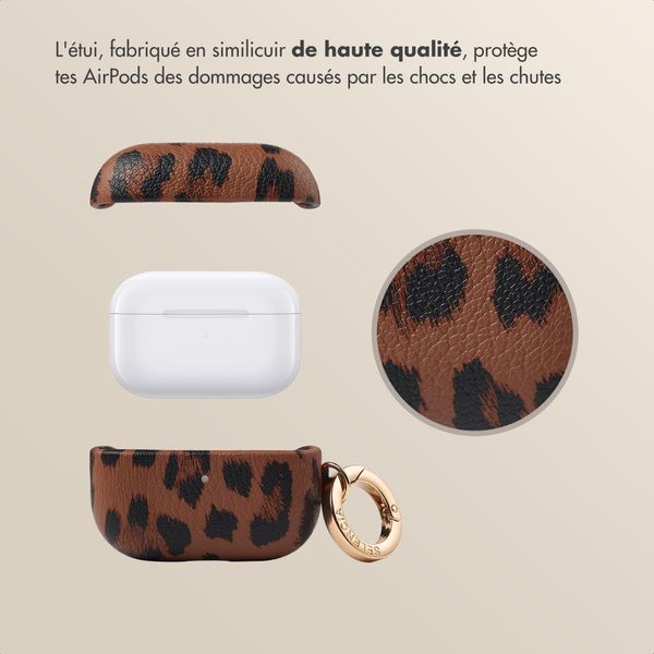 Selencia Coque Sabi Apple AirPods Pro 3 - imprimé léopard - Mocha Brown