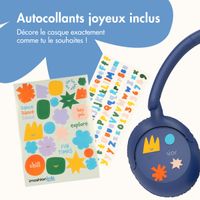 imoshion Casque filaires pour enfants - Câble AUX - Limiteur de décibels - Denim Blue