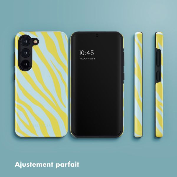 Selencia Coque arrière Vivid Tough Samsung Galaxy S23 - Zebra Winter Sky Titanium Yellow