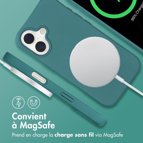 imoshion Coque arrière Color avec cordon amovible et MagSafe Apple iPhone 17 - Vert foncé