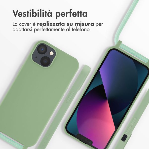 imoshion Coque en silicone avec cordon Apple iPhone 13 - Vert