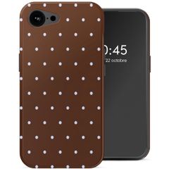 Selencia Coque arrière Vivid avec MagSafe Apple iPhone 17e / 16e - Happy Dots Chocolate