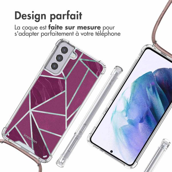 imoshion Coque Design avec cordon Samsung Galaxy S21 Plus - Bordeaux Graphic