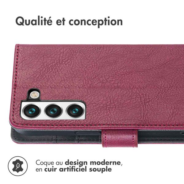 imoshion Étui de téléphone portefeuille Luxe Samsung Galaxy S22 - Bordeaux