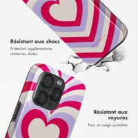 Selencia Coque arrière Vivid Tough avec MagSafe iPhone 15 Pro - Double Hearts Rubine Red Lilac