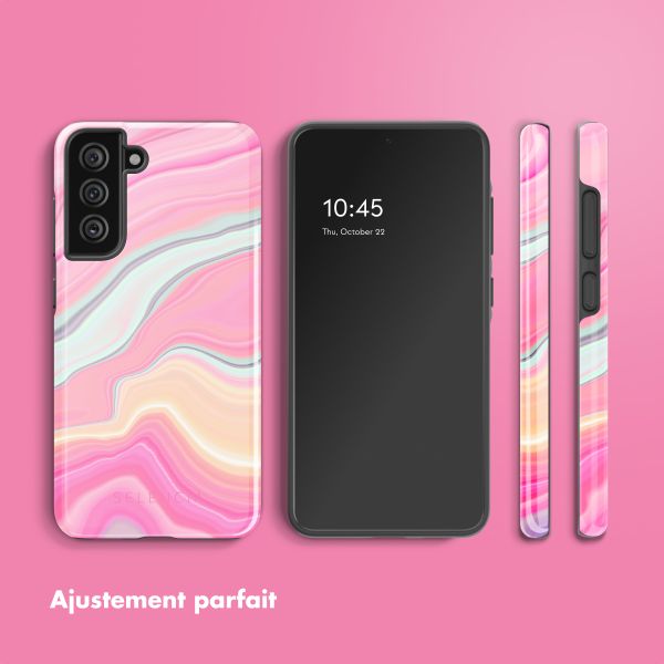 Selencia Coque arrière Vivid Samsung Galaxy S21 FE - Pastel Lipstick Marble