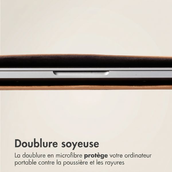Accezz Leather Pochette ordinateur Apple MacBook 13 pouces - Cognac