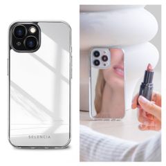 Selencia Coque Mirror iPhone 15 - Coque avec miroir - Argent