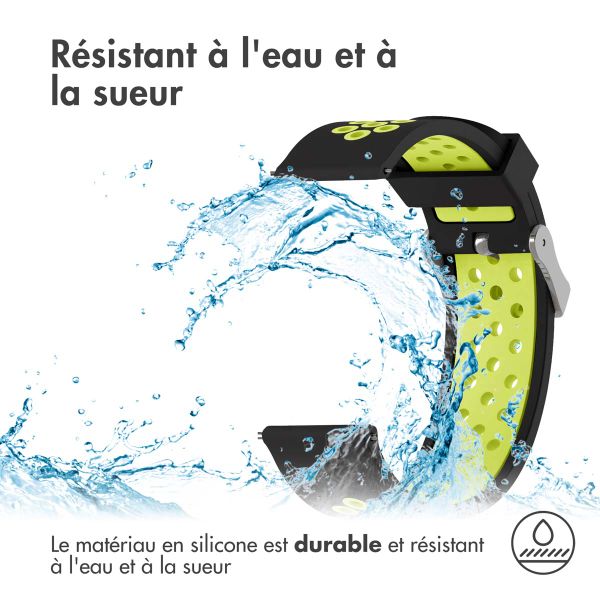 imoshion Bracelet sportif en silicone - Connexion universelle de 24 mm - Noir/Vert