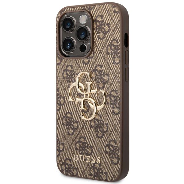 Guess Coque 4G Metal Logo Backcover iPhone 14 Pro Max - Brun