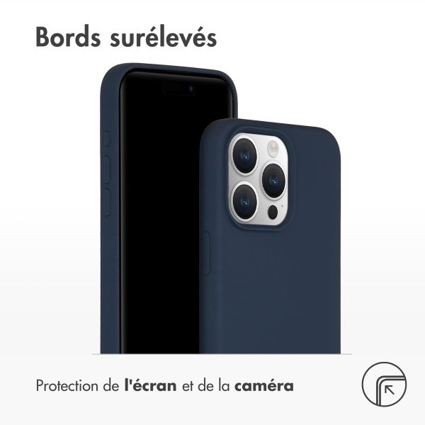 Accezz Coque Liquid Silicone avec MagSafe iPhone 15 Pro Max - Bleu foncé