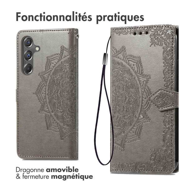imoshion Etui de télephone Mandala Samsung Galaxy A15 (5G/4G) - Gris