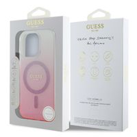 Guess Coque MagSafe IML Glitter Gradient Apple iPhone 16 Pro Max - Pink