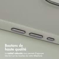 Accezz Coque arrière en cuir avec MagSafe Apple iPhone 15 Pro - Light Grey