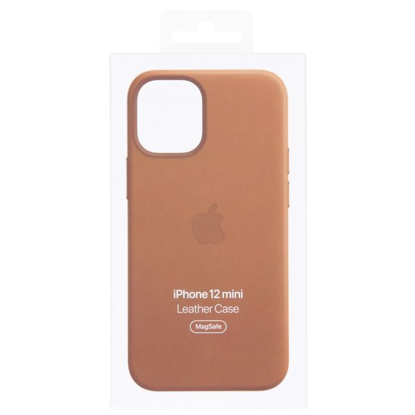 Apple Coque Leather MagSafe Apple iPhone 12 Mini - Saddle Brown