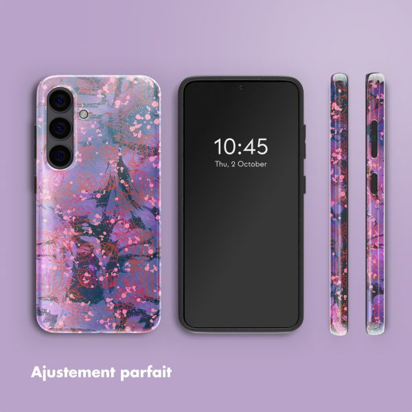 Selencia Coque arrière Vivid Samsung Galaxy S24 - Fresh Paint Flower Orange