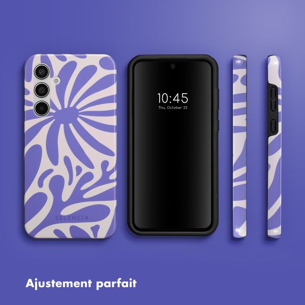 Selencia Coque arrière Vivid Samsung Galaxy A55 - Modern Bloom Sapphire Blue