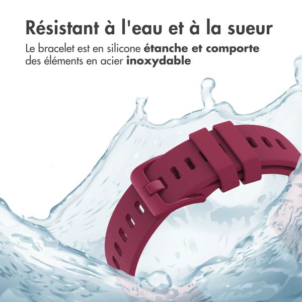 imoshion Bracelet sport en silicone avec boucle - Connexion universelle 22 mm - Rouge foncé