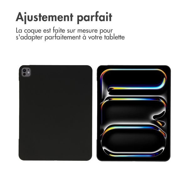 Accezz Coque Liquid Silicone avec porte-stylet Apple iPad Pro 13 (2025) M5 / (2024) M4 - Noir