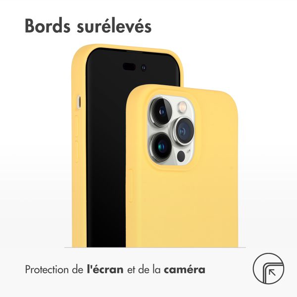Accezz Coque Liquid Silicone avec MagSafe Apple iPhone 14 Pro Max - Jaune
