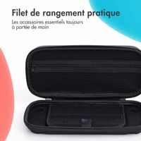 imoshion Etui Nintendo Switch avec poche zippée - Etui Nintendo Switch / Switch OLED avec poignée - Noir