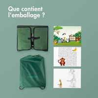 imoshion Table de voyage - Support de tablette voiture - 7 compartiments de rangement - Inclus 2 coloriages - Vert