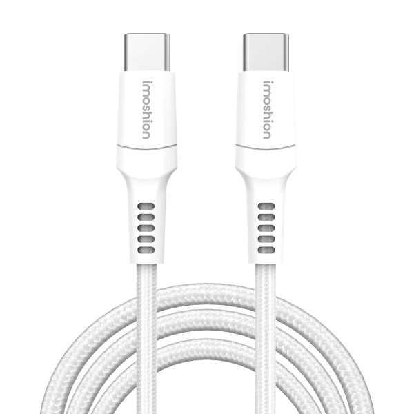 imoshion Braided USB-C vers câble USB-C - 3 mètre - Blanc