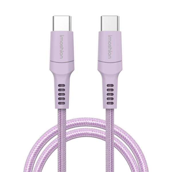 imoshion Braided USB-C vers câble USB-C - 2 mètre - Lilas